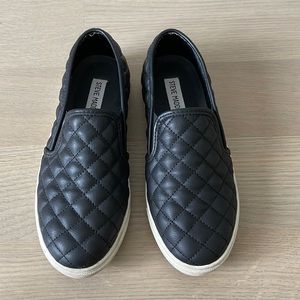 Steve Madden black faux leather sneakers